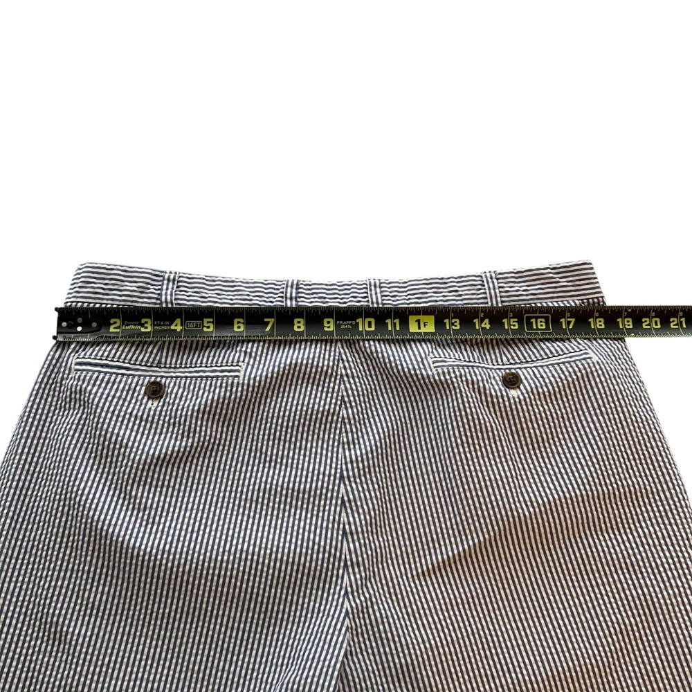 Brooks Brothers Seersucker Shorts Mens 38 Blue White Striped Cotton Preppy Beach - Picture 6 of 7